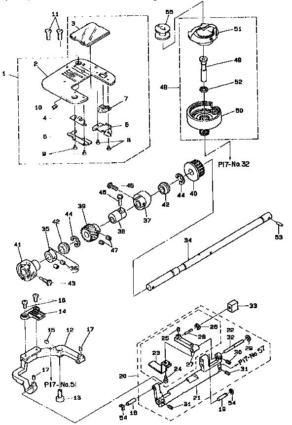 Needle plate,hook drive shaft