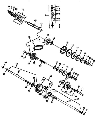 Transaxle shafts and gears