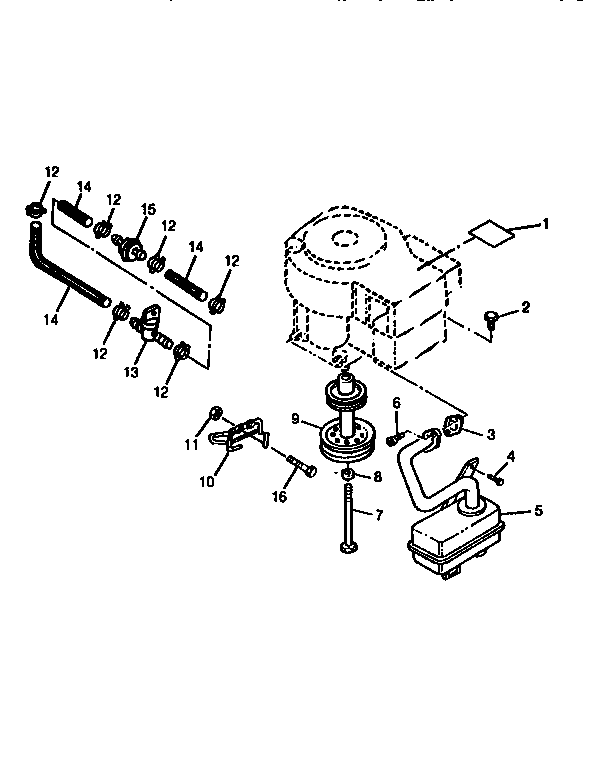 FUEL LINE,MUFFLER,DRIVE SHEAVE