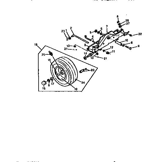 Front axle and wheels