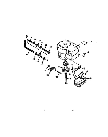 Fuel line, muffler, drive sheave