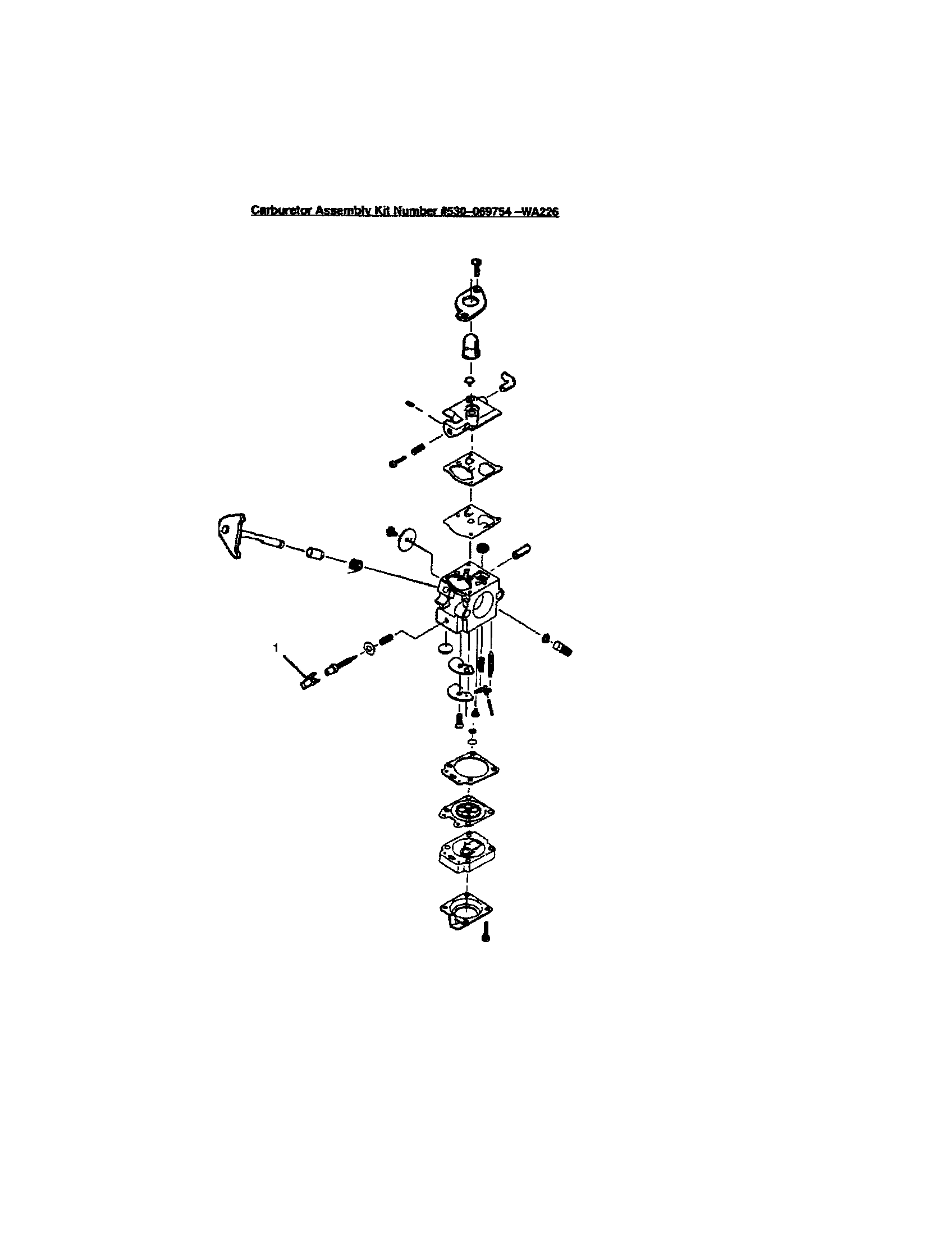 CARBURETOR KIT 530-069754-WA226
