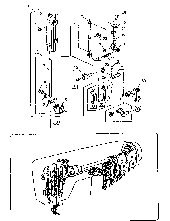 Needle bar support