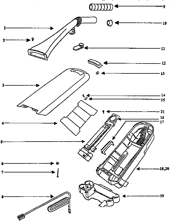 Handle and bag housing