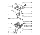 Eureka 9334DTX nozzle and motor assembly diagram
