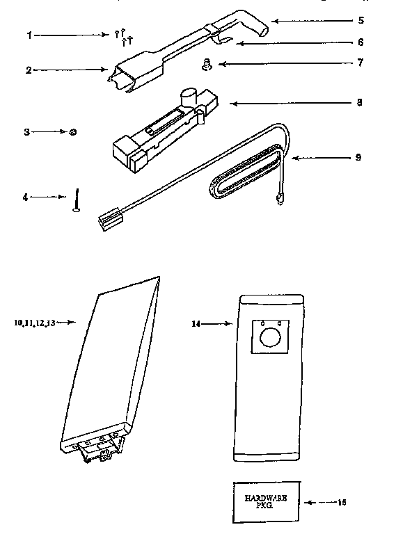 HANDLE AND BAG HOUSING