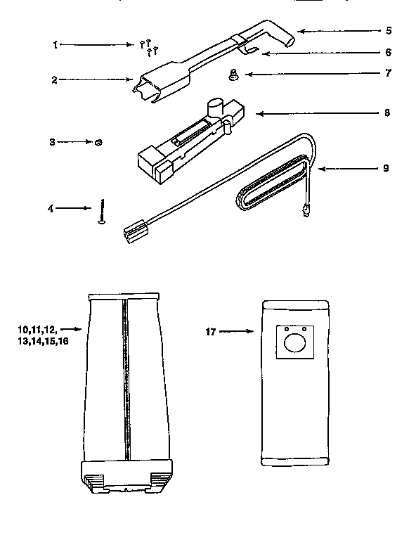 HANDLE AND BAG HOUSING