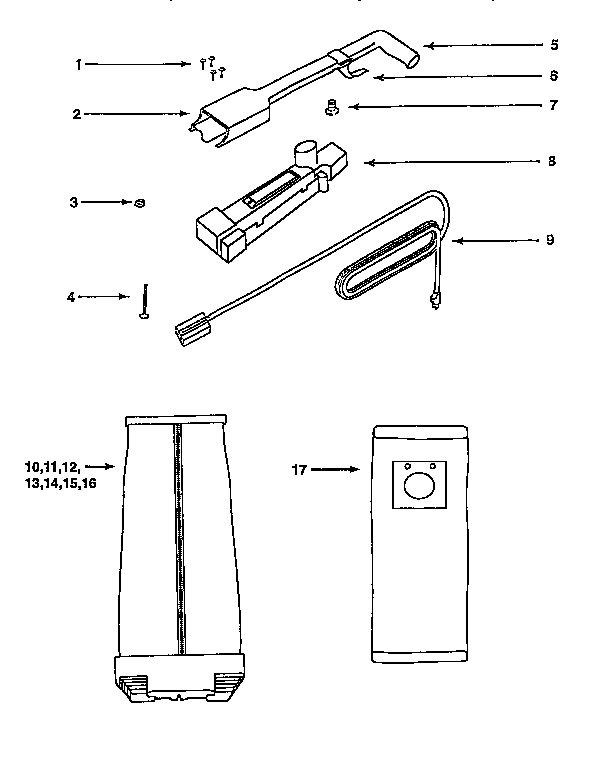 HANDLE AND BAG HOUSING