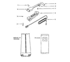 Eureka 9834DTH handle and bag housing diagram