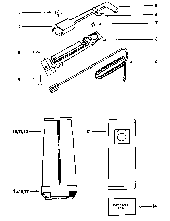 HANDLE AND BAG HOUSING