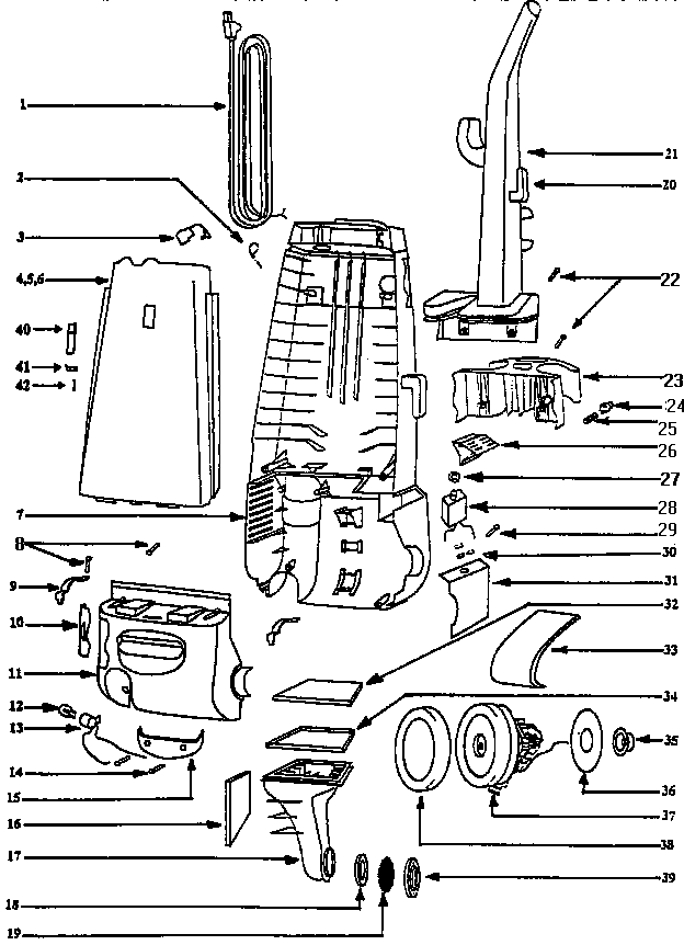 HANDLE AND BAG HOUSING