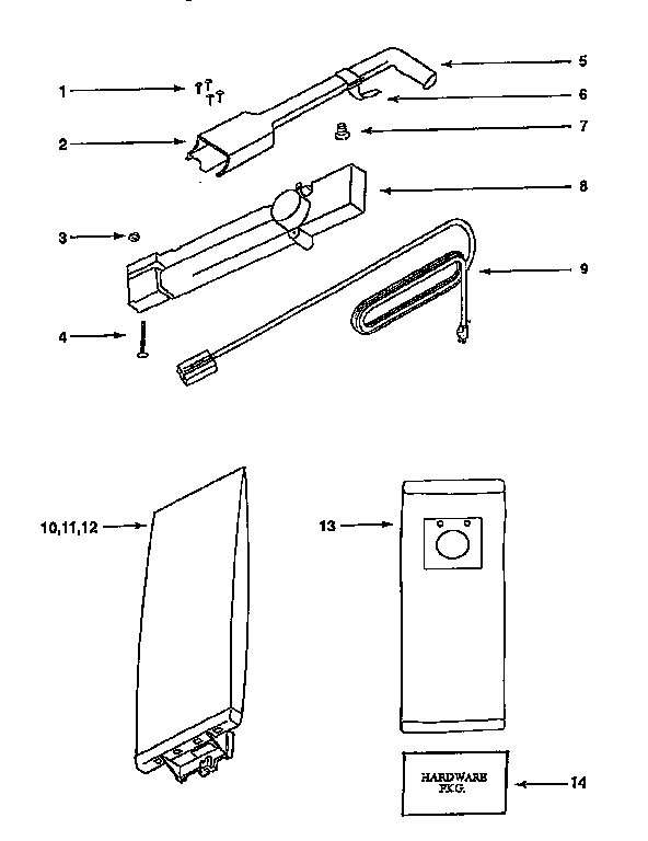 HANDLE AND BAG HOUSING