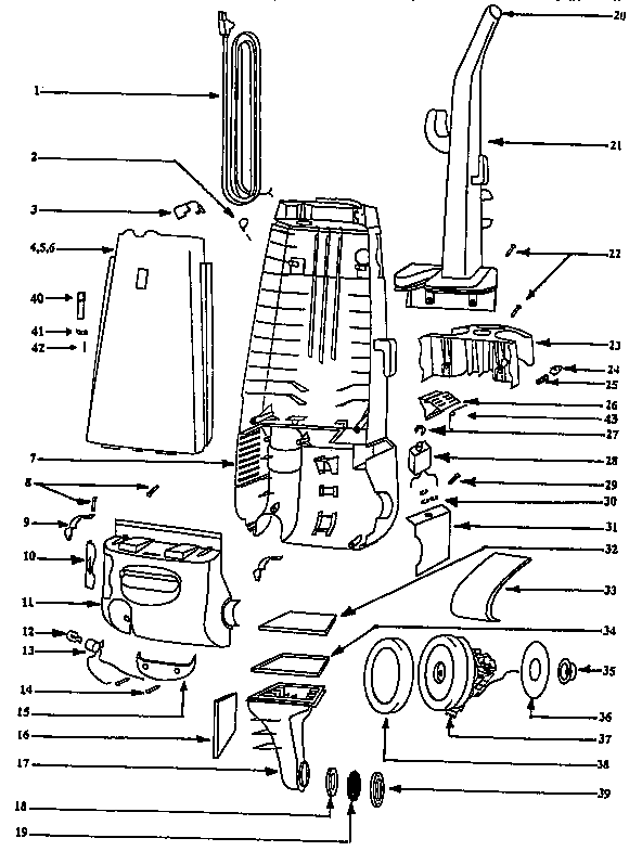 HANDLE AND BAG HOUSING