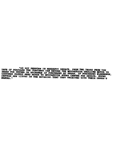 Warranty notes