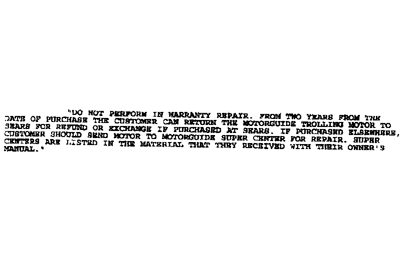 Warranty notes
