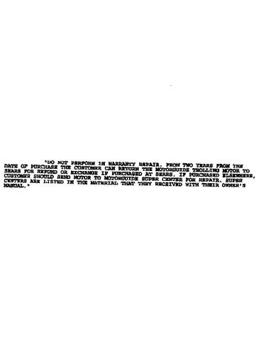 Warranty notes