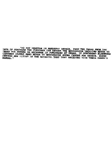Warranty notes