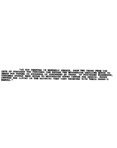 Warranty notes