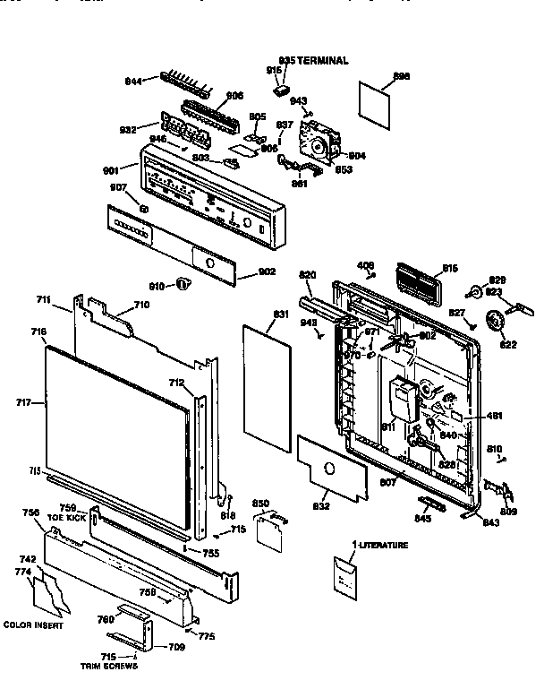 ESCUTCHEON AND DOOR ASSEMBLY