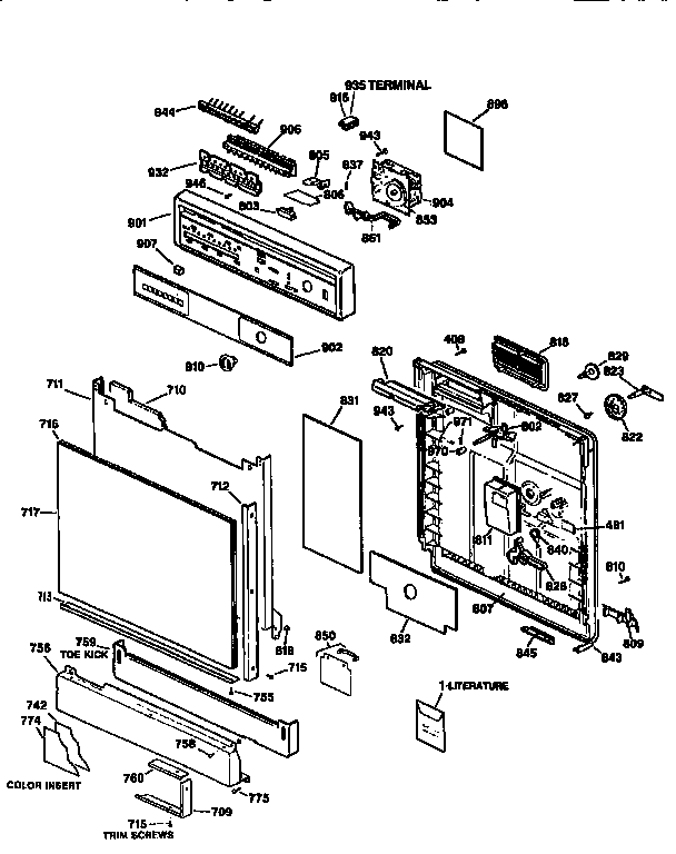 ESCUTCHEON AND DOOR ASSEMBLY