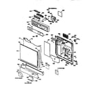 GE GSD4110Y70AA escutcheon and door assembly diagram