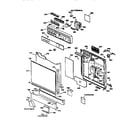 GE GSD4030Y70WW escutcheon and door assembly diagram