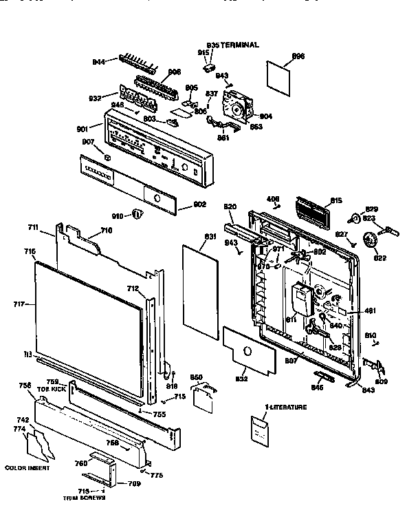 Escutcheon and door assembly