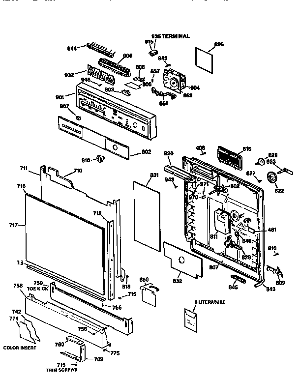 ESCUTCHEON AND DOOR ASSEMBLY