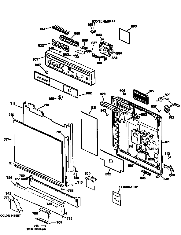 Escutcheon and door assembly
