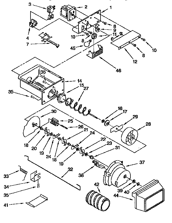 Motor and ice container