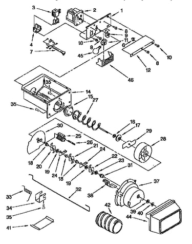 Motor and ice container