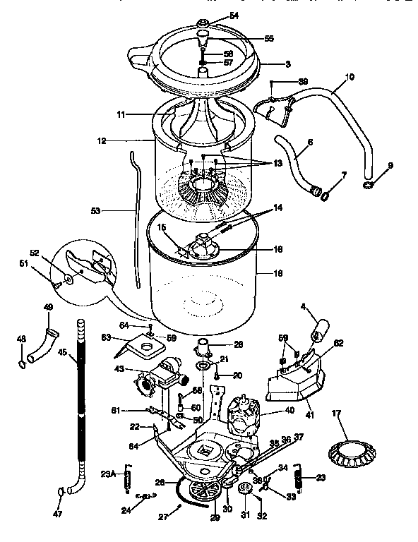 TUB, BASKET, AND AGITATOR