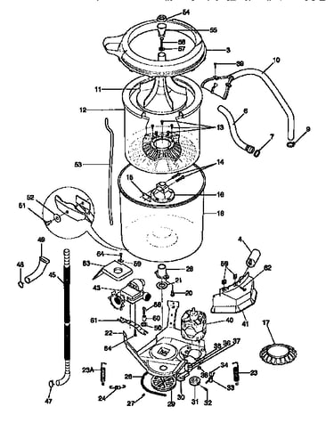 Tub, basket, and agitator