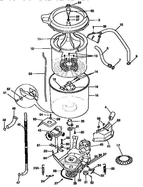 Tub, basket, and agitator