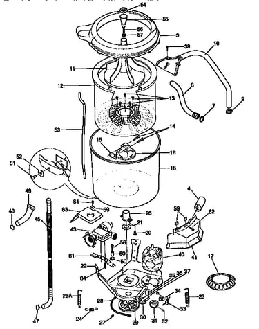 Tub, basket, and agitator