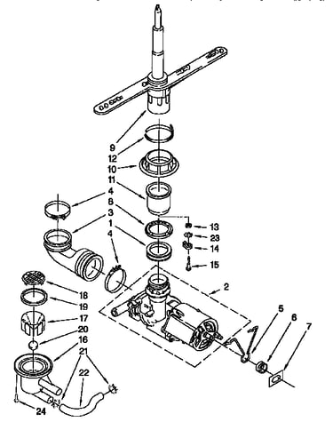 Pump and spray arm