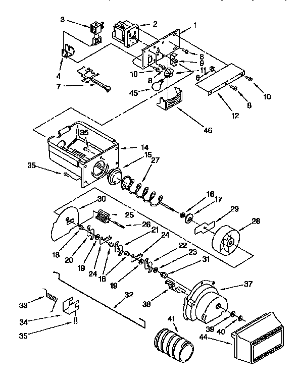 MOTOR AND ICE CONTAINER