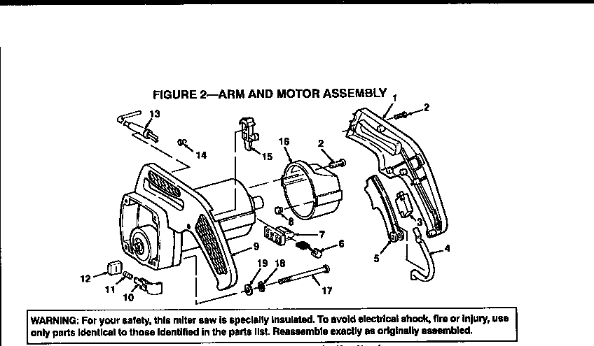 Arm and motor assembly