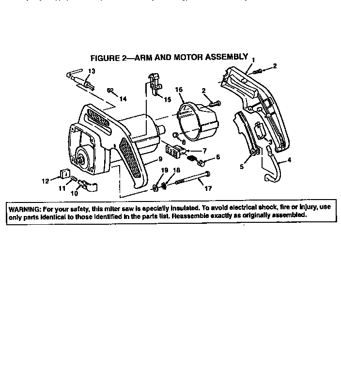 Arm and motor assembly