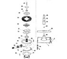 Kenmore 5871734569 motor, heater, and spray arm details diagram