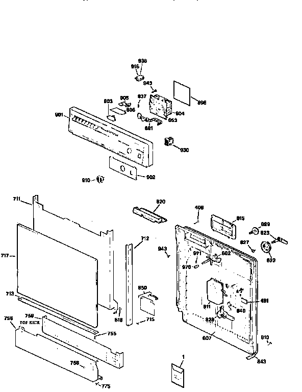 ESCUTCHEON AND DOOR ASSEMBLY