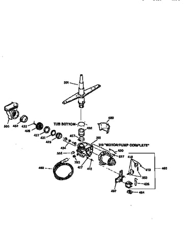 Motor pump mechanism &spray arm