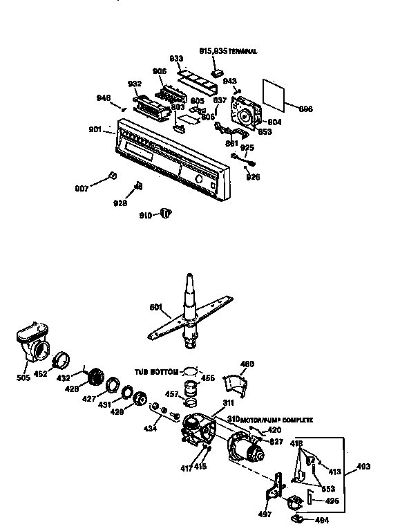 ESCUTCHEON & MOTOR PUMP MECHANISM