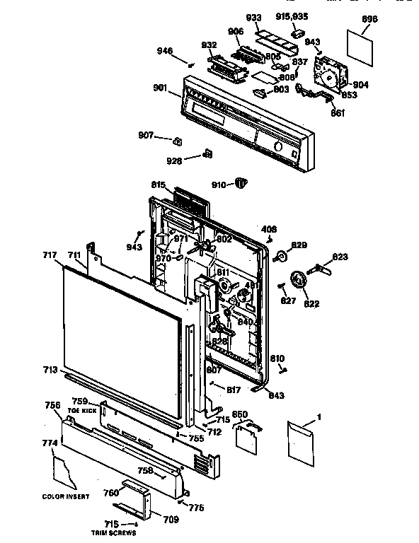 ESCUTCHEON AND DOOR ASSEMBLY