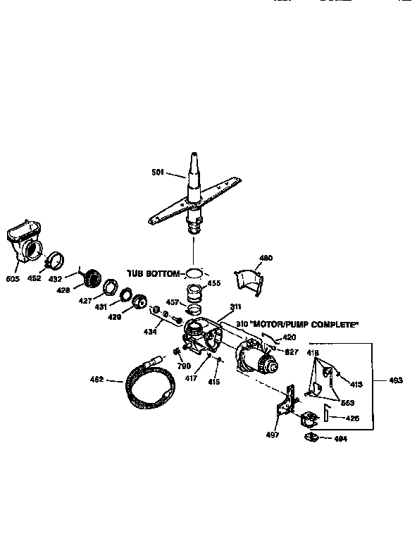 MOTOR PUMP MECHANISM&SPRAY ARM