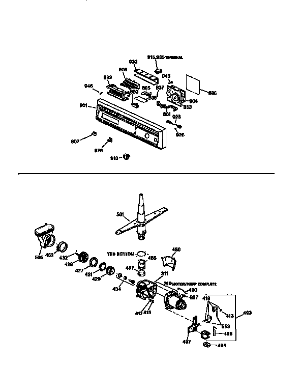 ESCUTCHEON & MOTOR PUMP MECHANISM