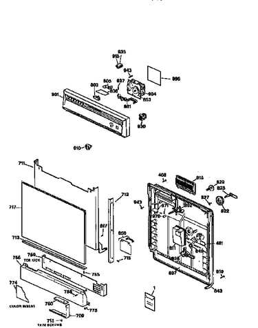 Escutcheon and door assembly