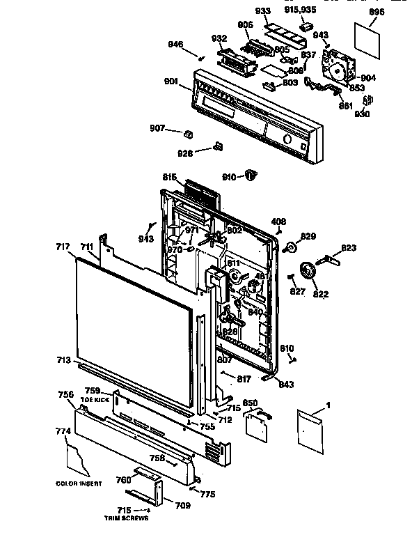 ESCUTCHEON AND DOOR ASSEMBLY