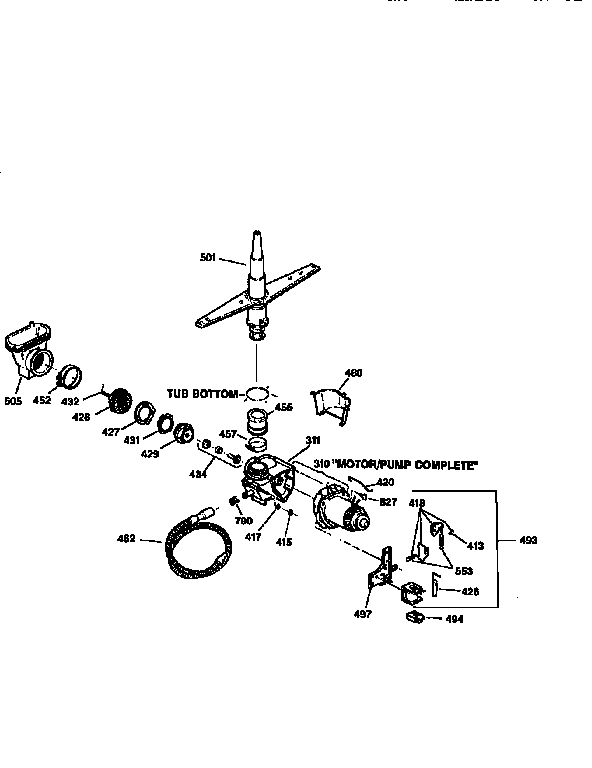 MOTOR PUMP MECHANISM&SPRAY ARM