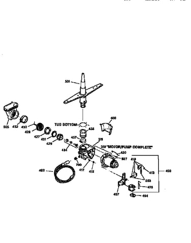 Motor pump mechanism&spray arm